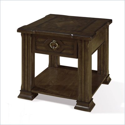 Somerton Villa Madrid 1 Drawer End Table in Dusk Brown Finish