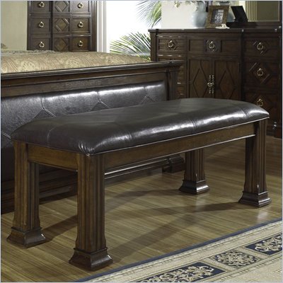 Somerton Villa Madrid Leather Bedroom Bench in Dusk Brown