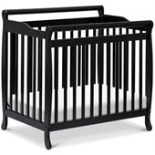 DaVinci Emily Mini 2-in-1 Convertible Wood Baby Crib in Ebony