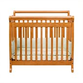 DaVinci Emily Mini 2-in-1 Convertible Wood Baby Crib in Honey Oak