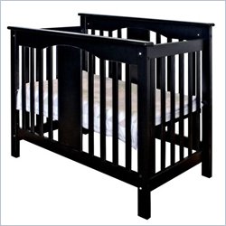 DaVinci Annabelle Mini 2-in-1 Convertible Wood Baby Crib in Ebony