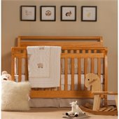 DaVinci Emily 4-in-1 Convertible Wood Baby Crib w/ Toddler Rail in Honey Oak