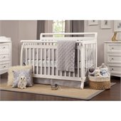 DaVinci Emily 4-in-1 Convertible Wood Baby Crib w/ Toddler Rail in White