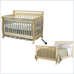 DaVinci Emily 4-in-1 Convertible Crib Set w/ Full/Twin Size Bed Rail in Natural