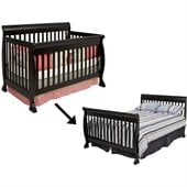 DaVinci Kalani 4-in-1 Convertible Crib Set w/ Full/Twin Size Bed Rail in Ebony