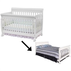 DaVinci Kalani 4-in-1 Convertible Crib Set w/ Full/Twin Size Bed Rail in White