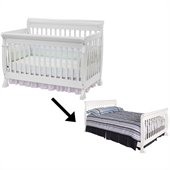 DaVinci Kalani 4-in-1 Convertible Crib Set w/ Full/Twin Size Bed Rail in White