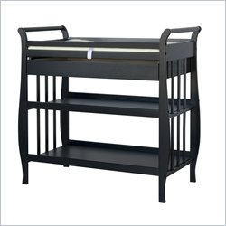 DaVinci Emily Pine Wood Changing Table with Drawer in Ebony