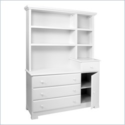 DaVinci Kalani 4 Drawer Combo Chest with Hutch in White Finish
