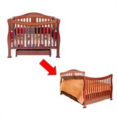 DaVinci Parker 4 in 1 Convertible Baby Crib w/ Full Size Bed Rail Kit in Cherry