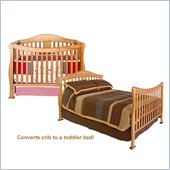 DaVinci Parker 4-in-1 Convertible Wood Crib Set w/ Full Size Bed Rail Kit in Oak