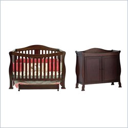 DaVinci Parker 4 in 1 Convertible Crib & Changing Table Set in Coffee