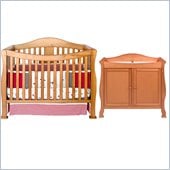 DaVinci Parker 4-in-1 Convertible Wood Crib Nursery Set w/ Toddler Rail in Oak