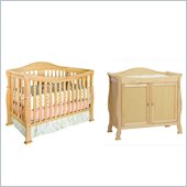 DaVinci Parker 4-in-1 Convertible Wood Crib Set w/ Toddler Rail in Natural