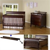 DaVinci Kalani 4-in-1 Convertible Crib Set w/ Toddler Rail in Espresso