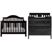 DaVinci Jayden 4-in-1 Convertible Wood Baby Crib Set w/ Toddler Rail in Ebony