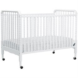 DaVinci Jenny Lind 3-in-1 Stationary Convertible Mobile Wood Crib in White