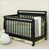Da Vinci Emily 4-in-1 Convertible Wood Baby Crib Set w/ Toddler Rail in Ebony 