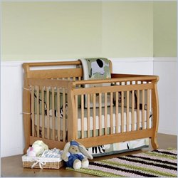 Da Vinci Emily 4-in-1 Convertible Wood Crib Set w/ Toddler Rail in Honey Oak