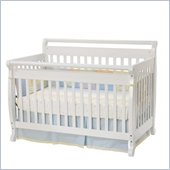 Da Vinci Emily 4-in-1 Convertible Wood Baby Crib Set w/ Toddler Rail in White 