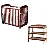 DaVinci Alpha Mini Rocking Wood Baby Crib Set in Cherry Finish