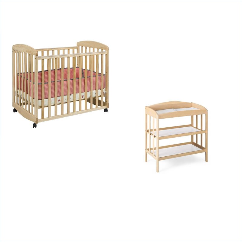 Davinci Alpha Mini Rocking Mobile Wood Baby Crib Set With Changing