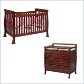DaVinci Reagan 4-in-1 Convertible Crib Nursery Set w/ Toddler Rail in Cherry