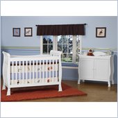 DaVinci Reagan 4-in-1 Convertible Wood Crib Set w/ Toddler Rail in White