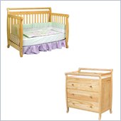 DaVinci Emily 4-in-1 Convertible Crib Nursery Set w/ Toddler Rail in Natural