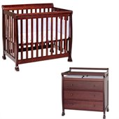 DaVinci Kalani Convertible Mini Wood Crib Set With Changing Table in Cherry