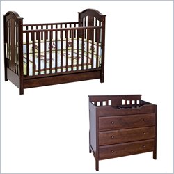 DaVinci Roxanne 3-in-1 Convertible Wood Baby Crib Set With Changing Table in Espresso