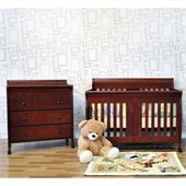 DaVinci Porter 4-in-1 convertible Crib Crib and 3-drawer Changer in Cherry Including Toddler Rails