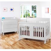 DaVinci Porter 4-in-1 convertible Crib Crib and 3-drawer Change in White Including Toddler Rails