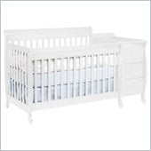 DaVinci Kalani Convertible 4-in-1 Baby Crib and Changer including Toddler Rail in White