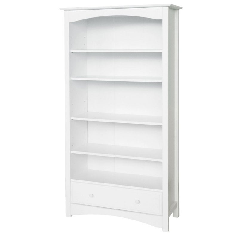 DaVinci Roxanne 5 Shelf Wood Bookcase in White - M5926W