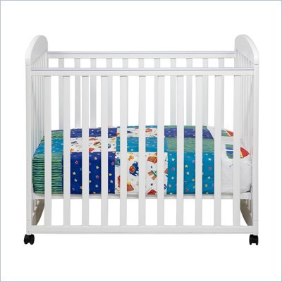 DaVinci Alpha Rocking Mini Mobile Wood Baby Crib in White
