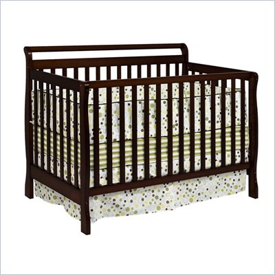 Da Vinci Charleston 4-in-1 Convertible Wood Crib w/ Toddler Rail in Coffee