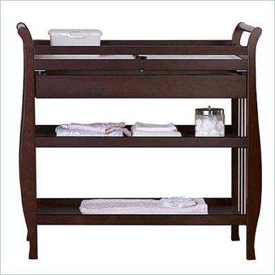 DaVinci Emily Pine Wood Changing Table with Drawer in Espresso