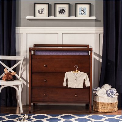 DaVinci Emily Pine Wood 3-Drawer Changing Table in Espresso