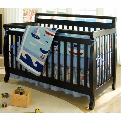 DaVinci Emily 4-in-1 Convertible Wood Baby Crib w/ Toddler Rail in Ebony