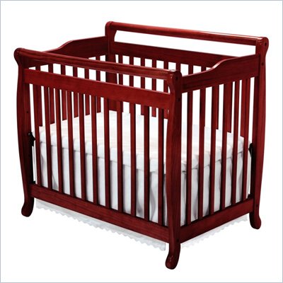 DaVinci Emily Mini 2-in-1 Convertible Wood Baby Crib in Cherry