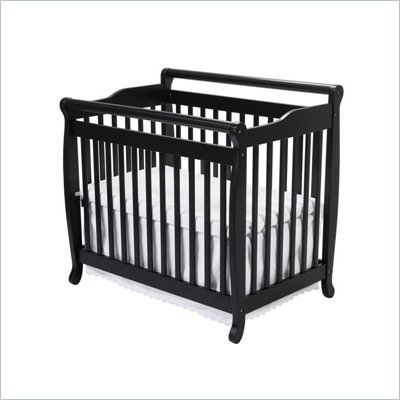 DaVinci Emily Mini 2-in-1 Convertible Wood Baby Crib in Ebony