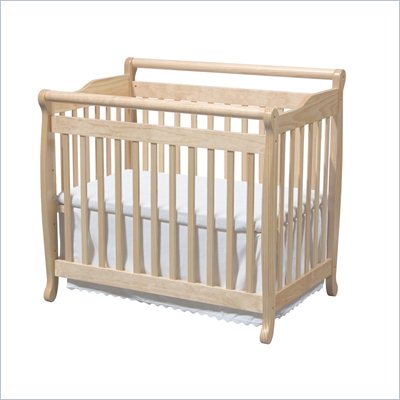 DaVinci Emily Mini Convertible Wood Crib Set w/ Twin Size Bed Rail in Natural