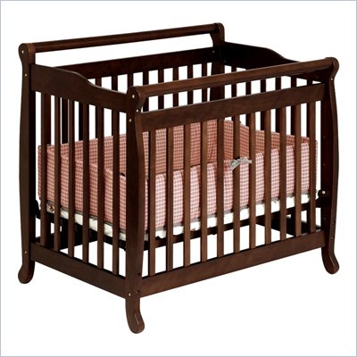 DaVinci Emily Mini 2-in-1 Convertible Wood Baby Crib in Espresso