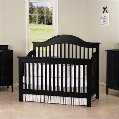 DaVinci Jayden 4-in-1 Convertible Wood Baby Crib w/ Toddler Rail in Ebony