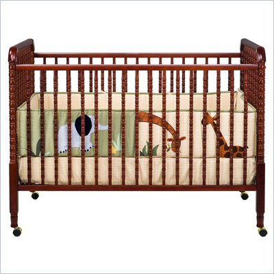 DaVinci Jenny Lind 3-in-1 Stationary Convertible Mobile Wood Crib in Cherry