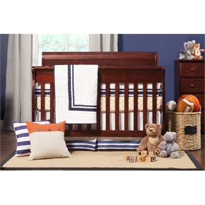 DaVinci Kalani 4-in-1 Convertible Wood Baby Crib w/ Toddler Rail in Cherry