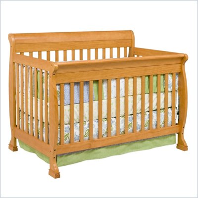 DaVinci Kalani 4-in-1 Convertible Wood Baby Crib w/ Toddler Rail in Honey Oak