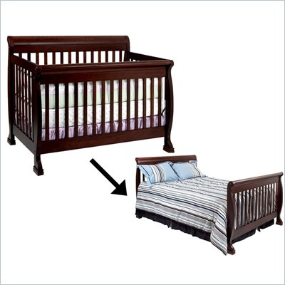 DaVinci Kalani 4-in-1 Convertible Crib Set w/ Full/Twin Size Rail in Espresso