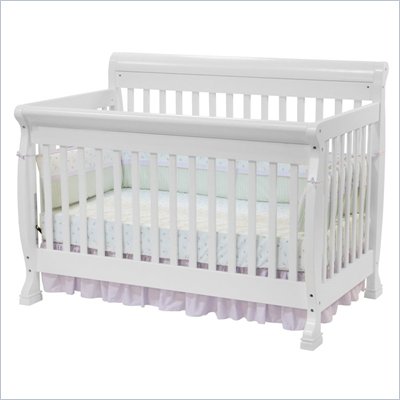 DaVinci Kalani 4-in-1 Convertible Wood Baby Crib w/ Toddler Rail in White